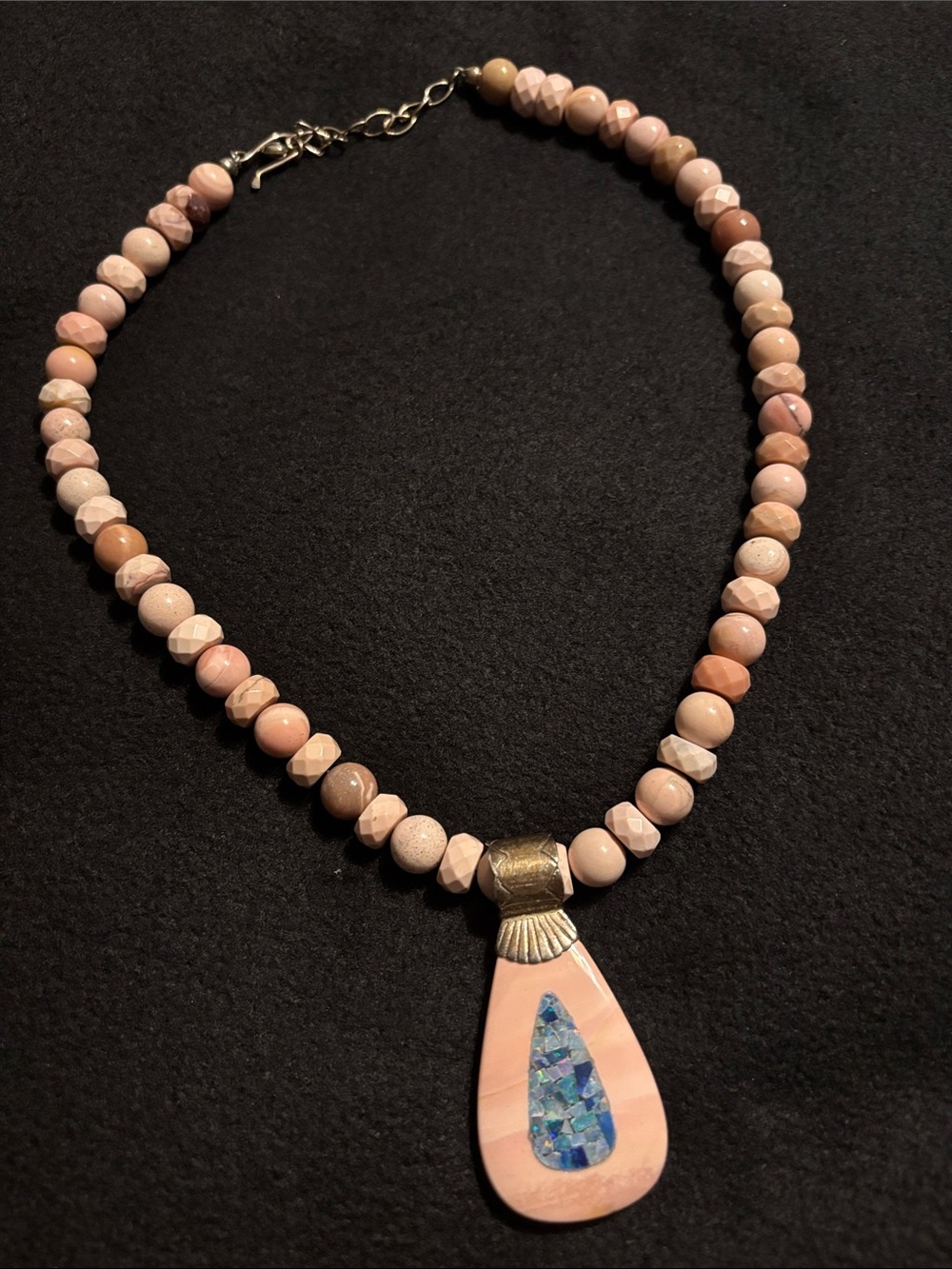 Jay King Sterling Silver Pink Opal & Opal Inlay Reversible Pendant Necklace